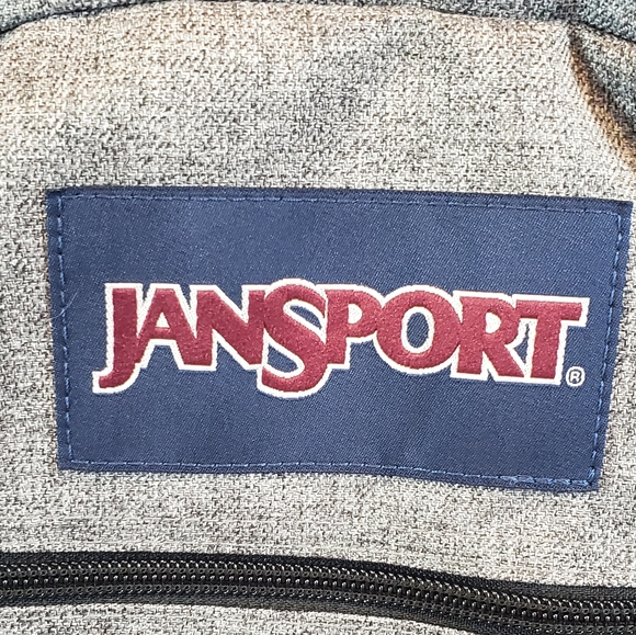 Jansport Cool Student Gray Letterman Backpack - Picture 3 of 8